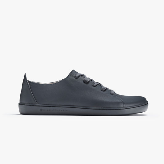 Wingate Studio Purbeck 8 black leather barefoot shoes side view