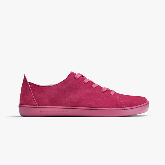 Wingate Studio Purbeck 8 burgundy suede barefoot shoes side view